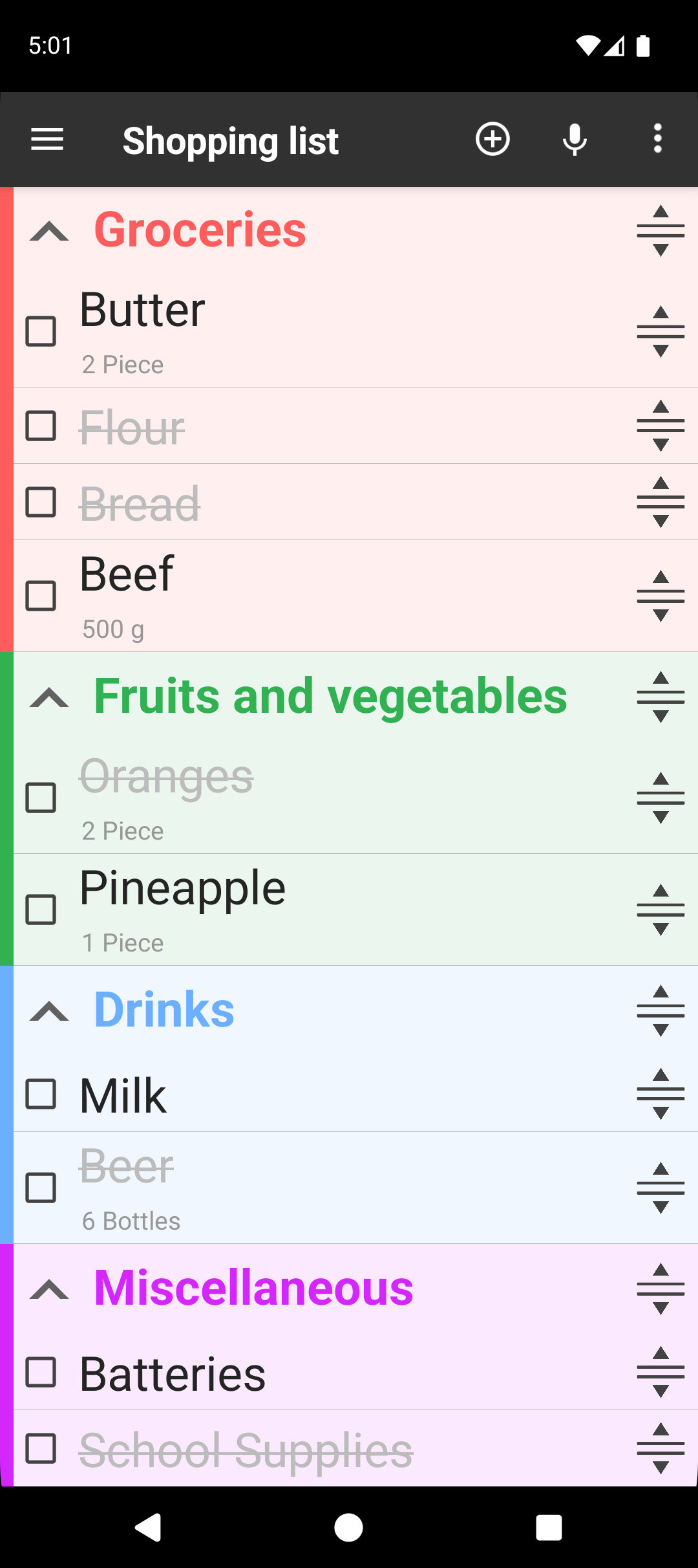 Sync settings on Android