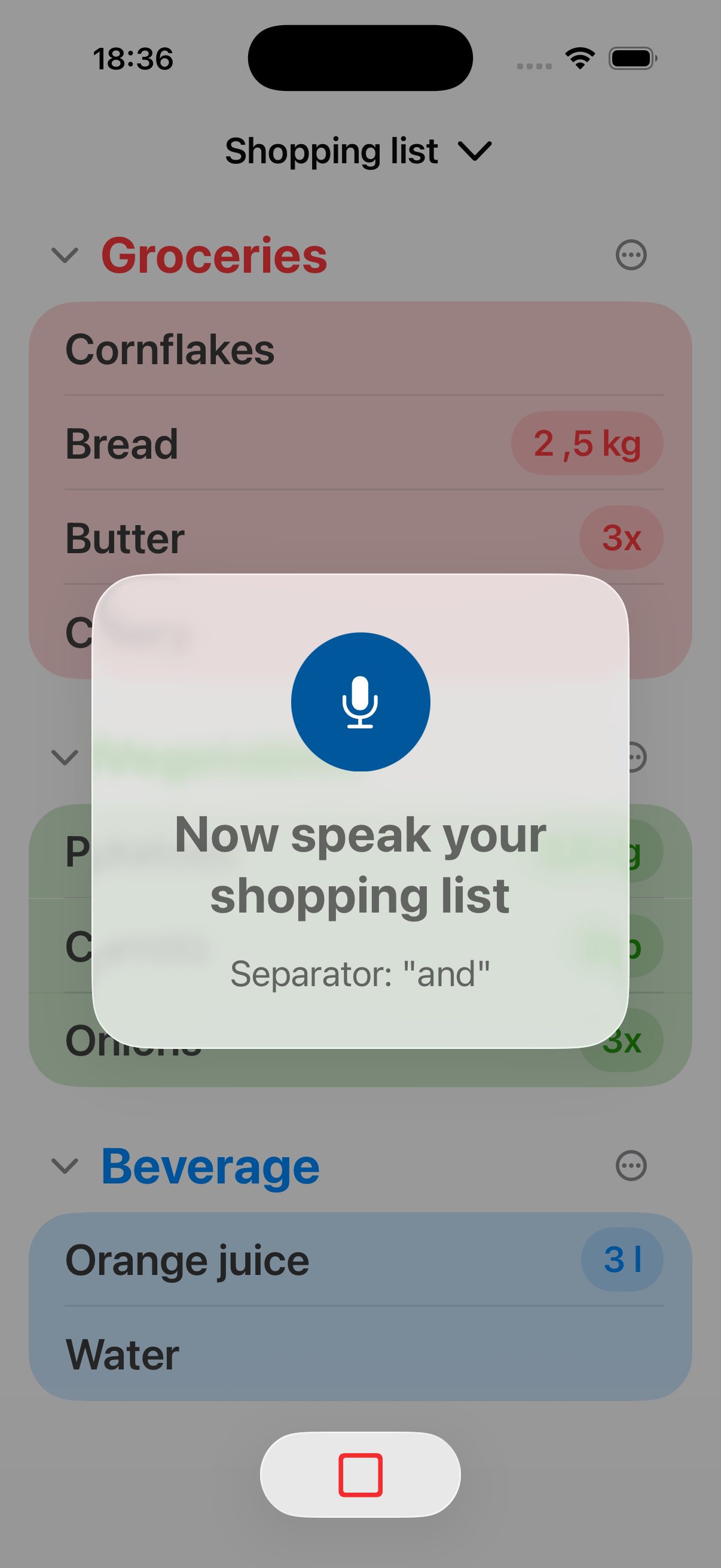 Voice input on iOS